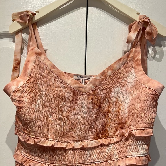 BCBG Short Summer Ruffle Tie Dress in Size L - Picture 3 of 8